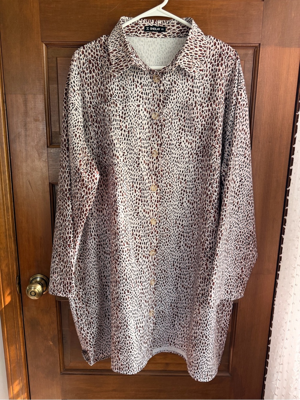 SHEILAY LEOPARD BUTTON DOWN TUNIC OR MINI DRESS 🐆 - Picture 1 of 4